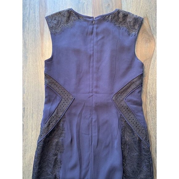 NWT RW&CO Dress Size 10 Dark Blue Black Lace Details Office Cocktail Sleeveless - Picture 8 of 12